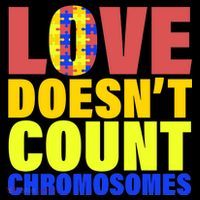 Love Doesn't Count Chromosomes Down Syndrome Pom Pom 12in Knit Beanie