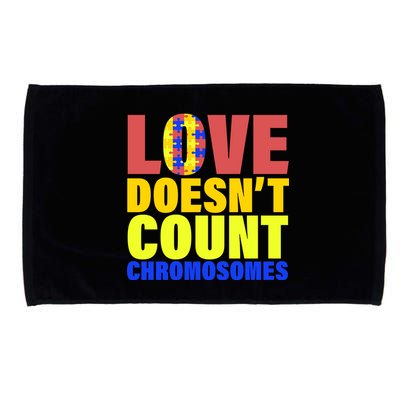 Love Doesn't Count Chromosomes Down Syndrome Microfiber Hand Towel