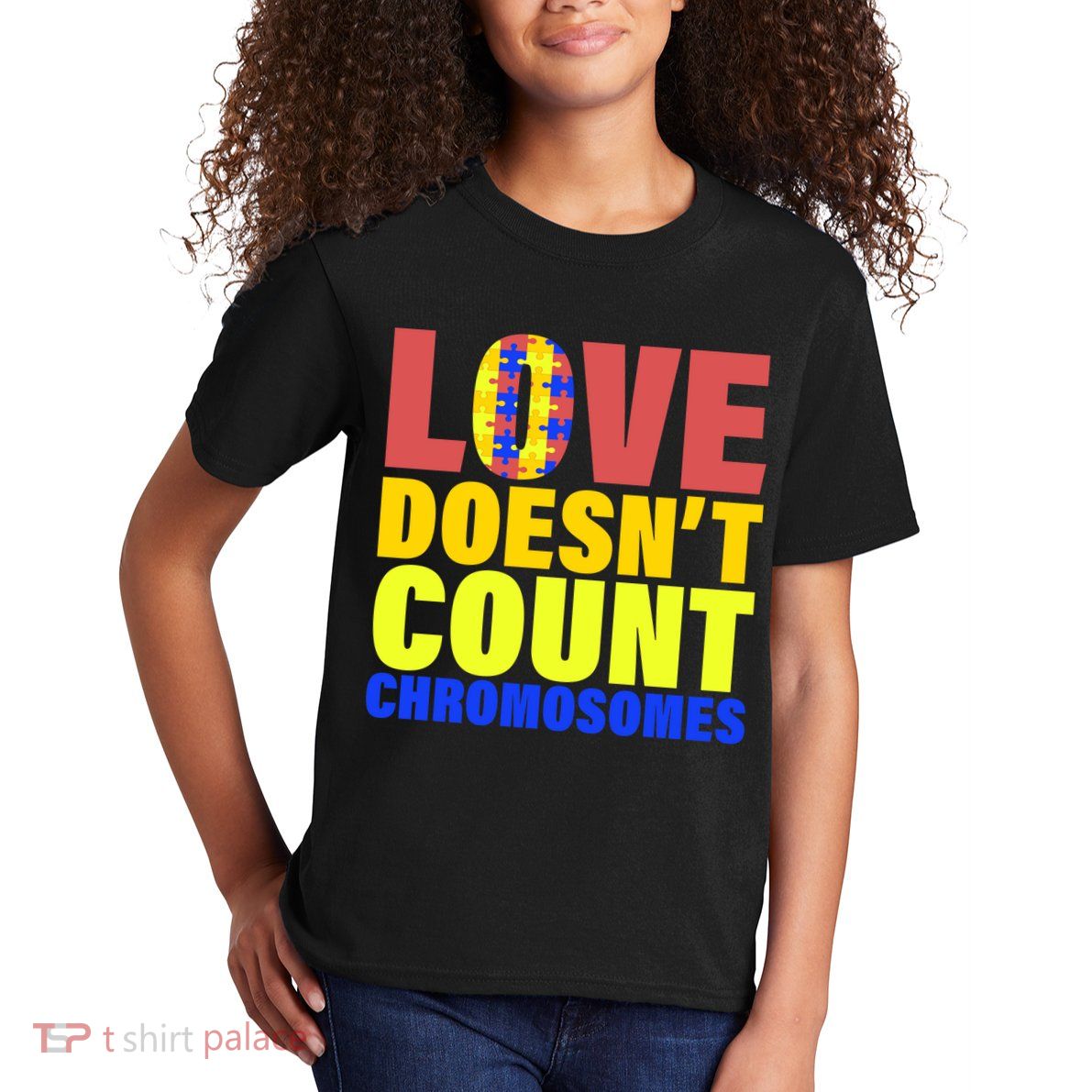 Love Doesn't Count Chromosomes Down Syndrome Kids T-Shirt