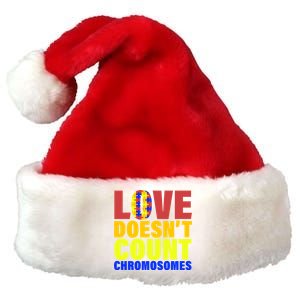 Love Doesn't Count Chromosomes Down Syndrome Premium Christmas Santa Hat