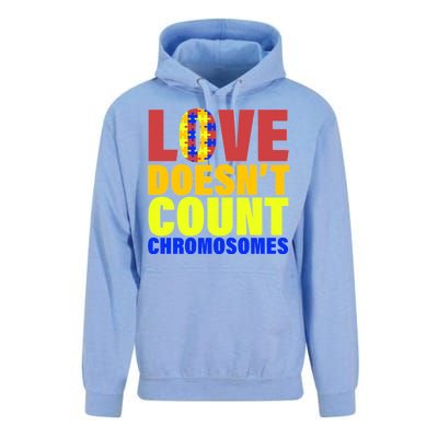 Love Doesn't Count Chromosomes Down Syndrome Unisex Surf Hoodie