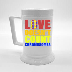 Love Doesn't Count Chromosomes Down Syndrome Beer Stein