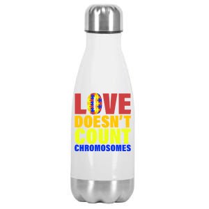 Love Doesn't Count Chromosomes Down Syndrome Stainless Steel Insulated Water Bottle