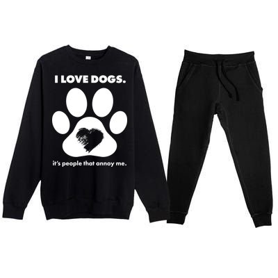 Love Dogs Hate People Premium Crewneck Sweatsuit Set