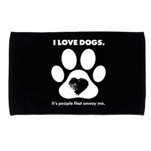 Love Dogs Hate People Microfiber Hand Towel