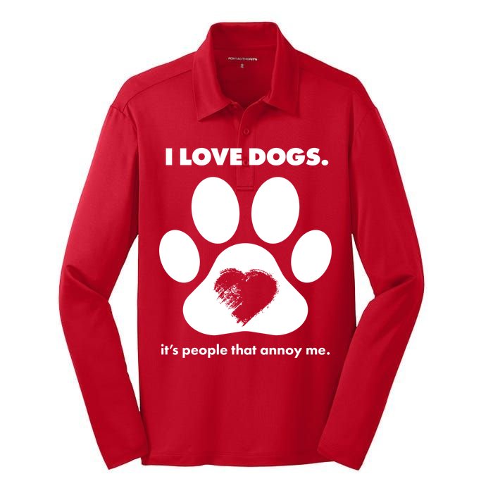 Love Dogs Hate People Silk Touch Performance Long Sleeve Polo