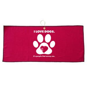 Love Dogs Hate People Large Microfiber Waffle Golf Towel