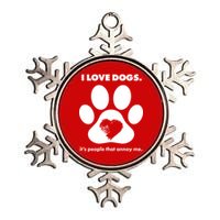 Love Dogs Hate People Metallic Star Ornament