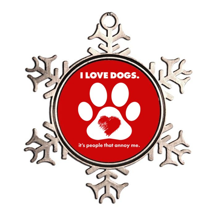 Love Dogs Hate People Metallic Star Ornament