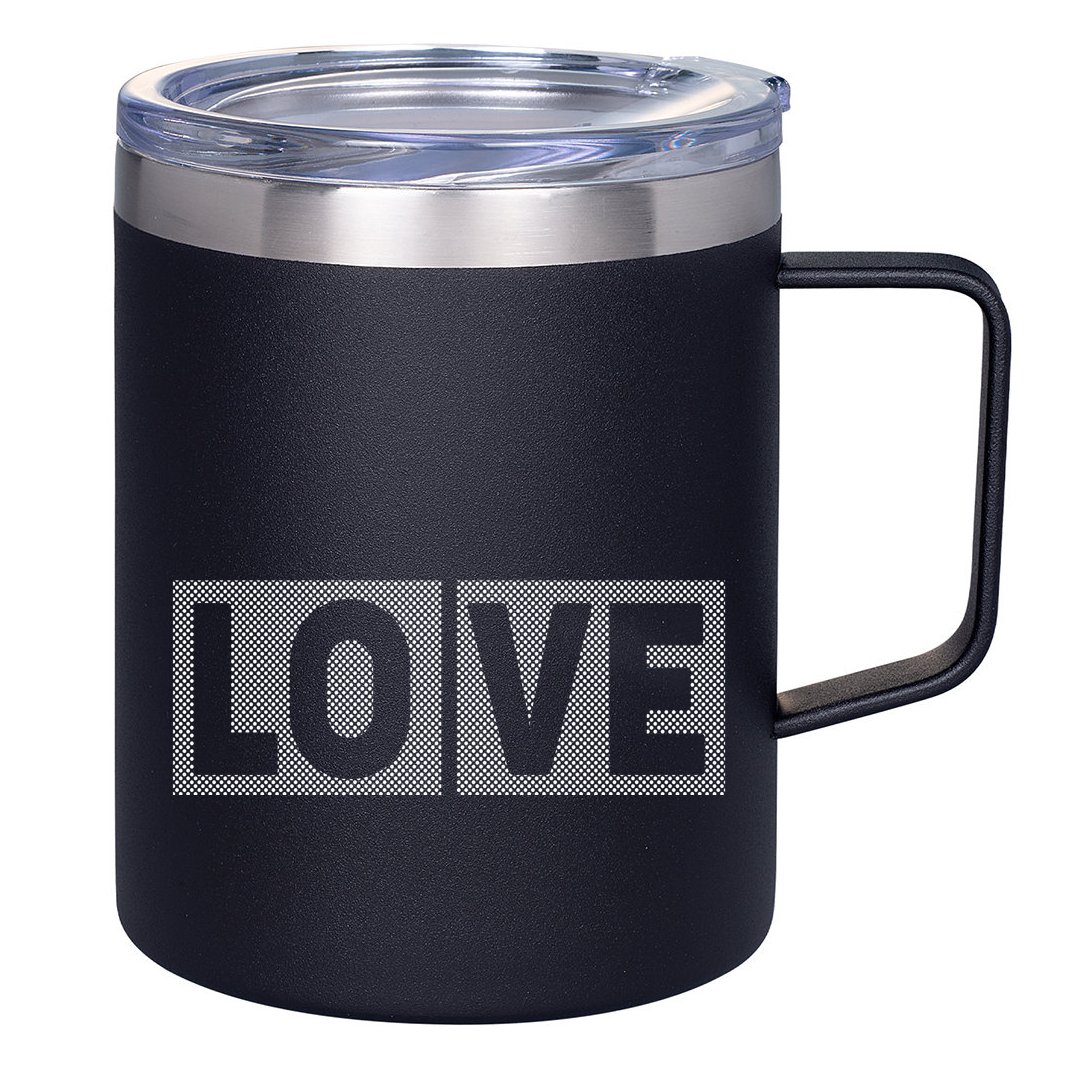 Love Dot Pattern 12oz Stainless Steel Coffee Mug