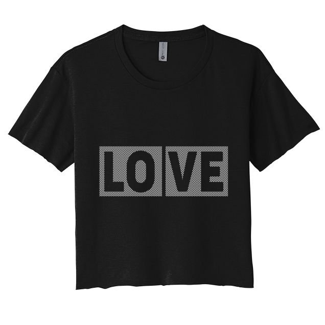 Love Dot Pattern Crop Top