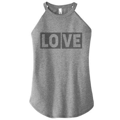 Love Dot Pattern Women’s Perfect Tri Rocker Tank