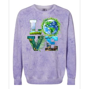 LOVE Earth Day Celebration Colorblast Crewneck Sweatshirt