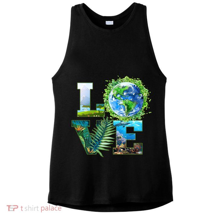 LOVE Earth Day Celebration Ladies PosiCharge Tri-Blend Wicking Tank
