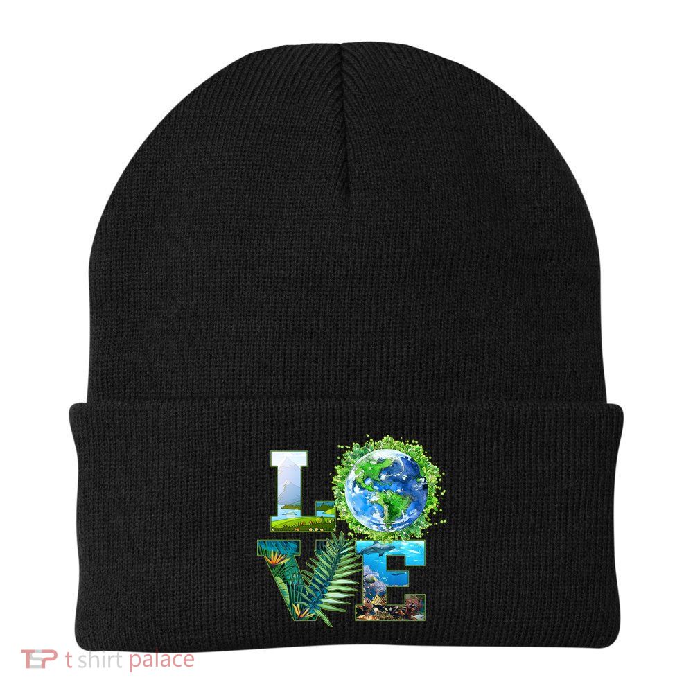 LOVE Earth Day Celebration Knit Cap Winter Beanie