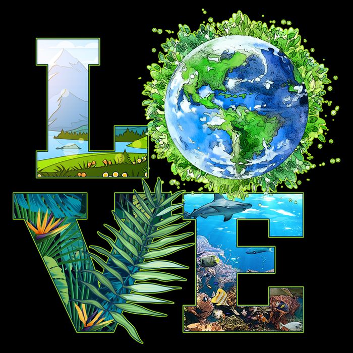 LOVE Earth Day Celebration Drawstring Bag
