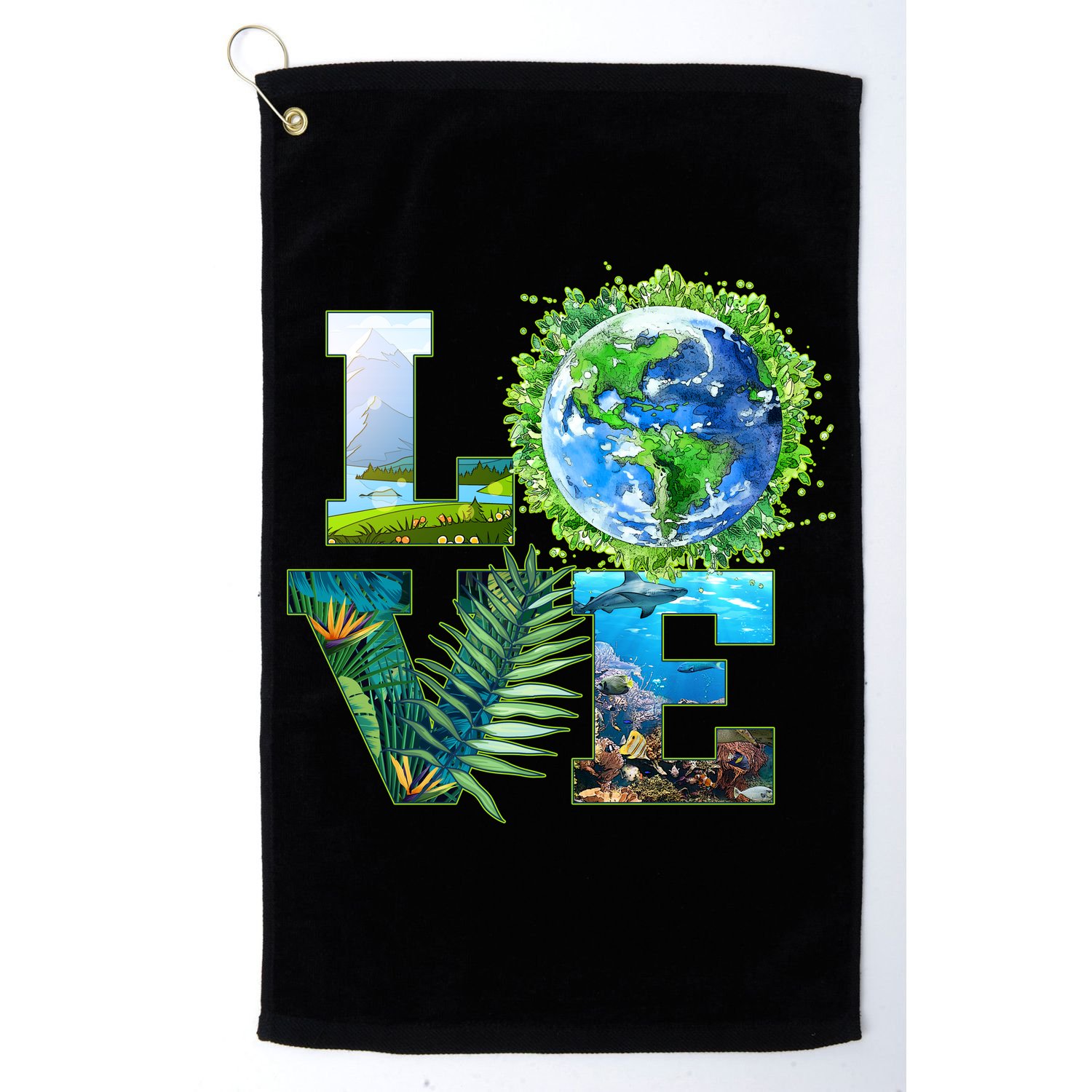LOVE Earth Day Celebration Golf Towel