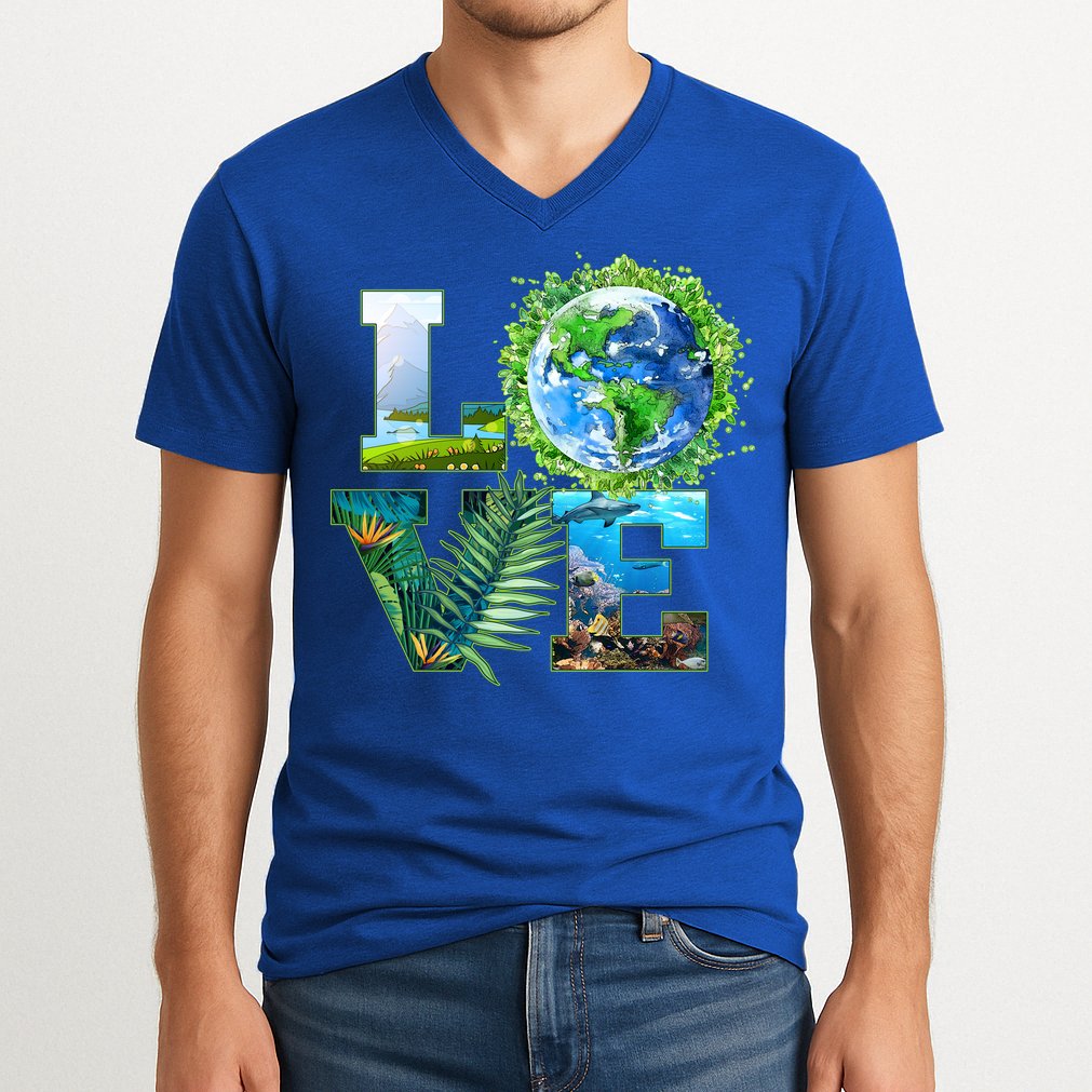 LOVE Earth Day Celebration V-Neck T-Shirt