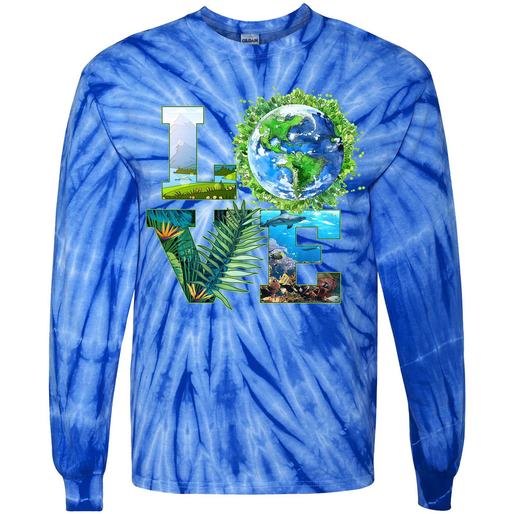 LOVE Earth Day Celebration Tie-Dye Long Sleeve Shirt