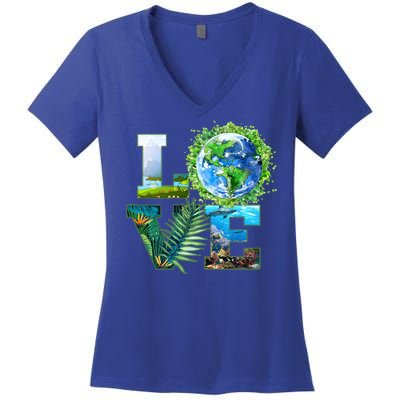 LOVE Earth Day Celebration Women's V-Neck T-Shirt