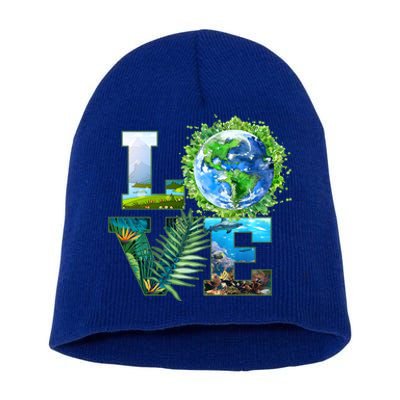 LOVE Earth Day Celebration Short Acrylic Beanie