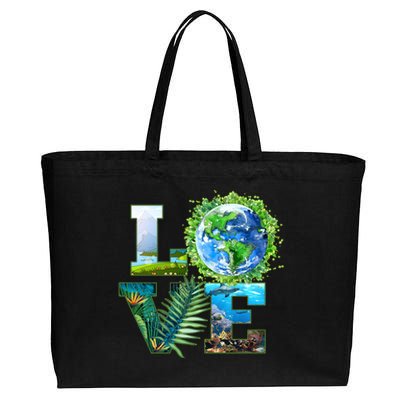 LOVE Earth Day Celebration Cotton Canvas Jumbo Tote