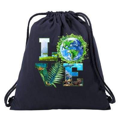 LOVE Earth Day Celebration Drawstring Bag