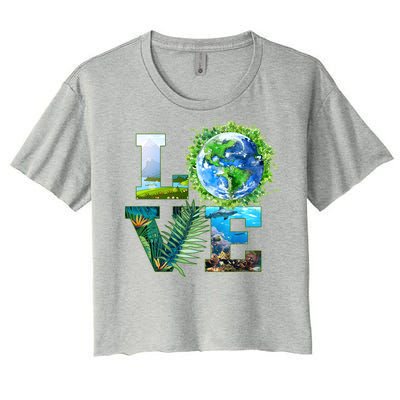 LOVE Earth Day Celebration Women's Crop Top Tee