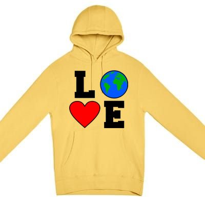 Love Earth Day Globe Heart Science Premium Pullover Hoodie