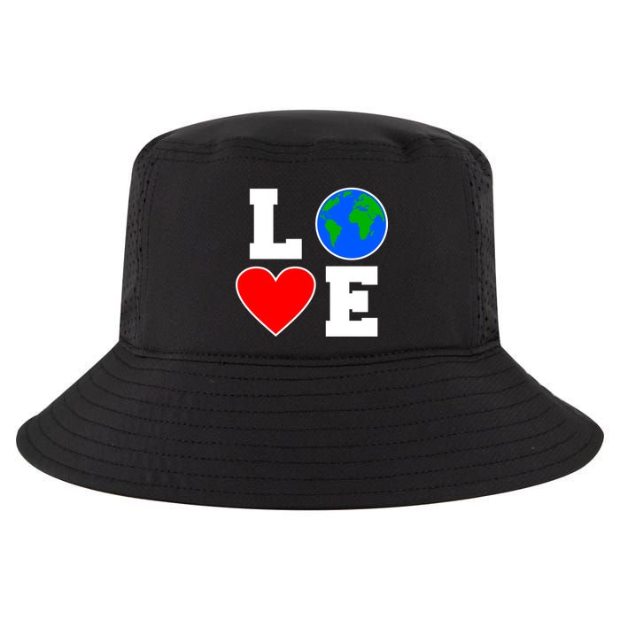 Love Earth Day Globe Heart Science Cool Comfort Performance Bucket Hat
