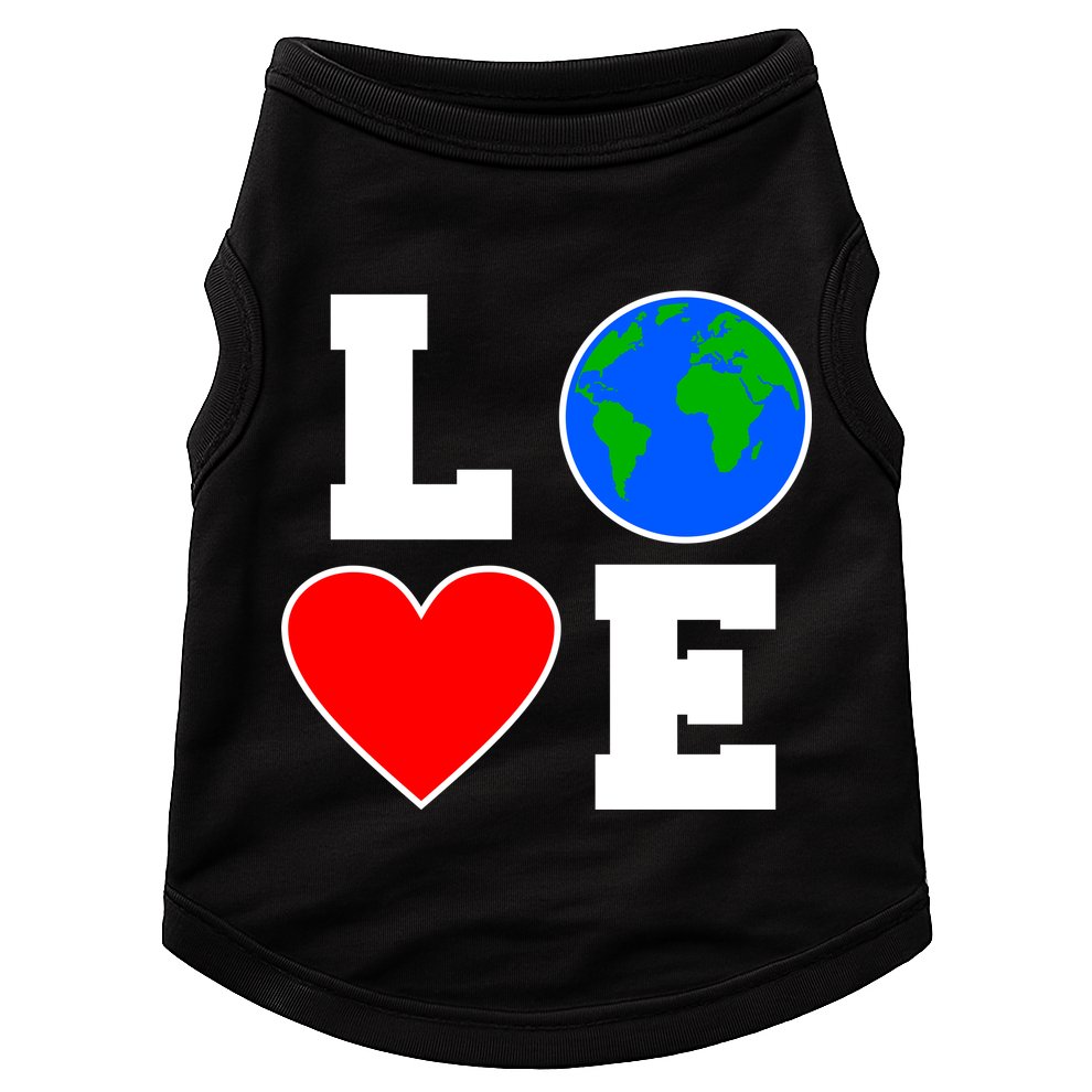 Love Earth Day Globe Heart Science Doggie Tank