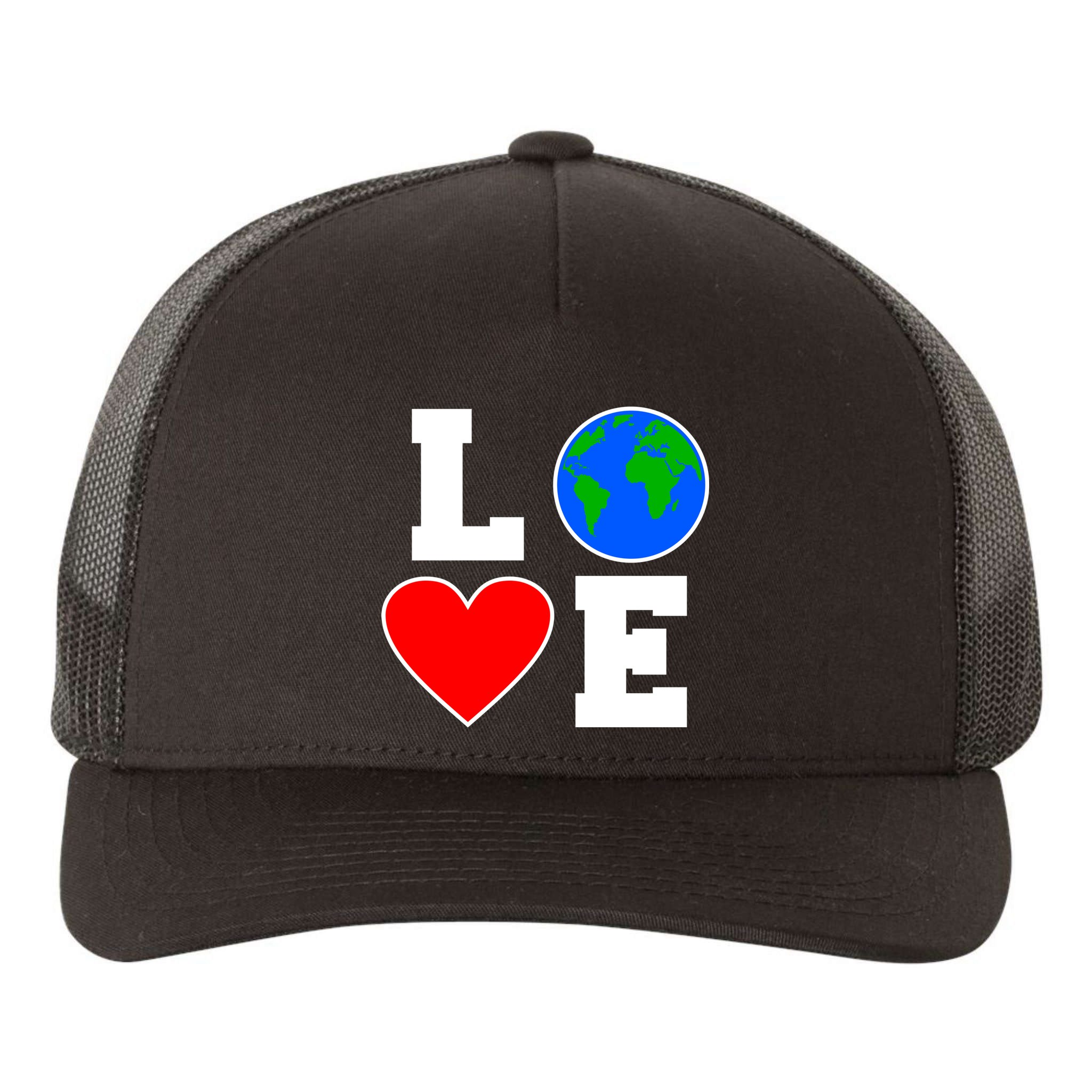 Love Earth Day Globe Heart Science Yupoong Adult 5-Panel Trucker Hat