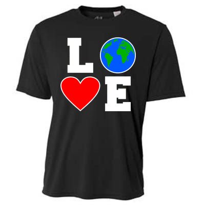 Love Earth Day Globe Heart Science Cooling Performance Crew T-Shirt