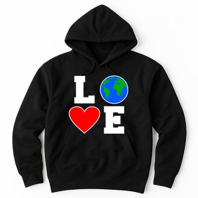 Love Earth Day Globe Heart Science Hoodie