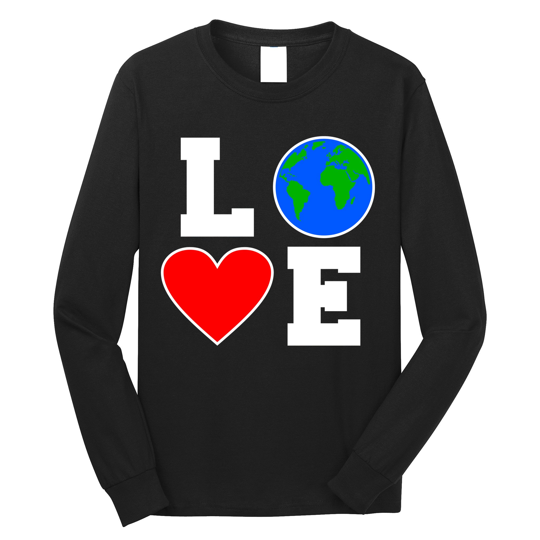 Love Earth Day Globe Heart Science Long Sleeve Shirt