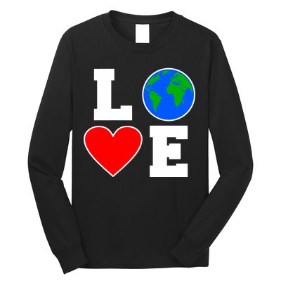 Love Earth Day Globe Heart Science Long Sleeve Shirt