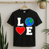 Love Earth Day Globe Heart Science T-Shirt