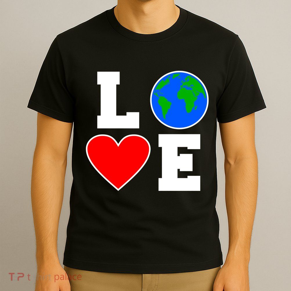 Love Earth Day Globe Heart Science T-Shirt