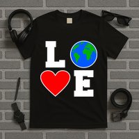 Love Earth Day Globe Heart Science T-Shirt