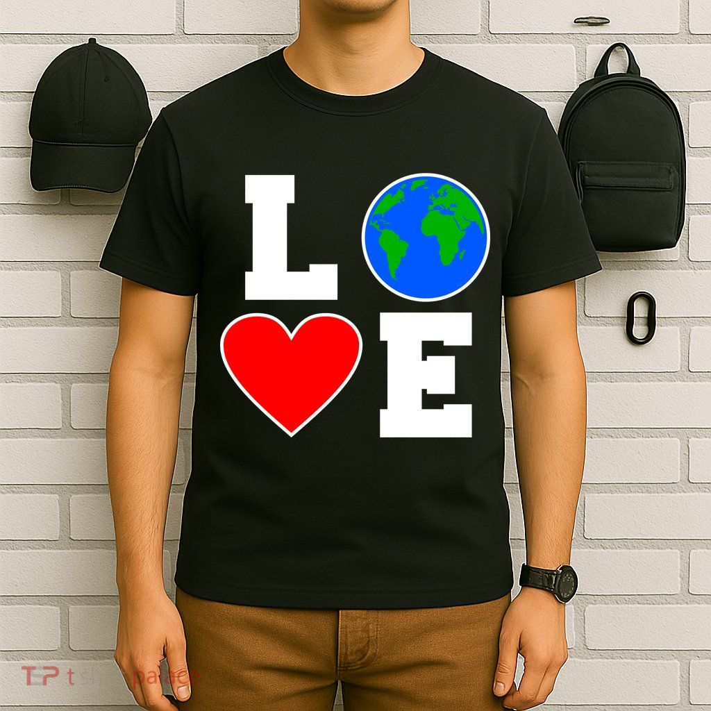 Love Earth Day Globe Heart Science T-Shirt
