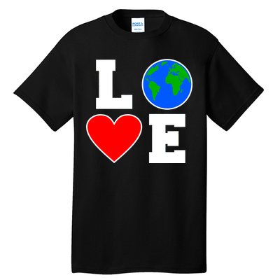 Love Earth Day Globe Heart Science Tall T-Shirt