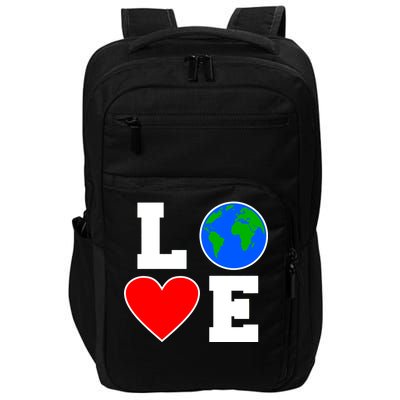 Love Earth Day Globe Heart Science Impact Tech Backpack