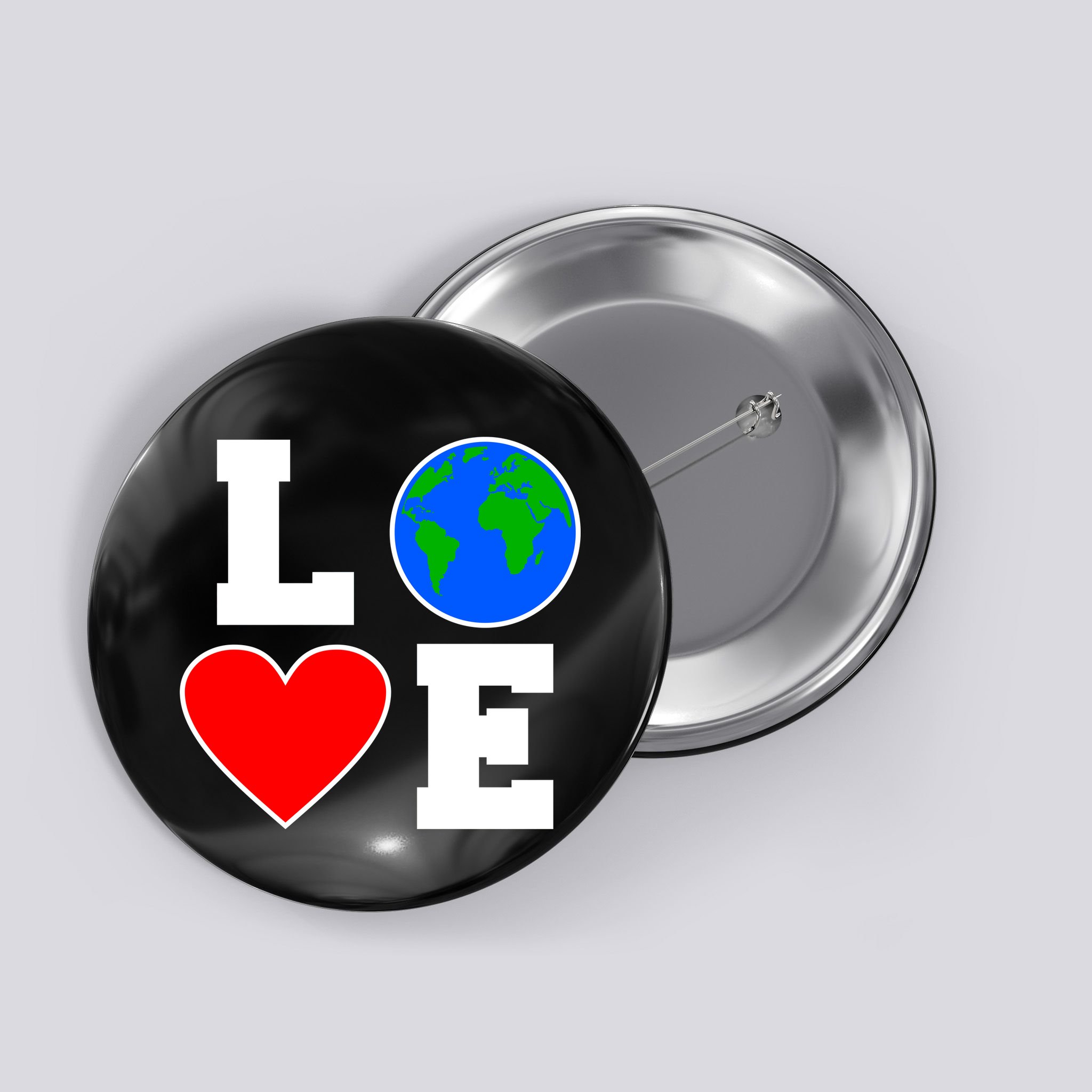 Love Earth Day Globe Heart Science Button