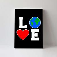 Love Earth Day Globe Heart Science Canvas