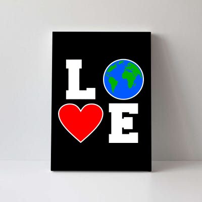 Love Earth Day Globe Heart Science Canvas