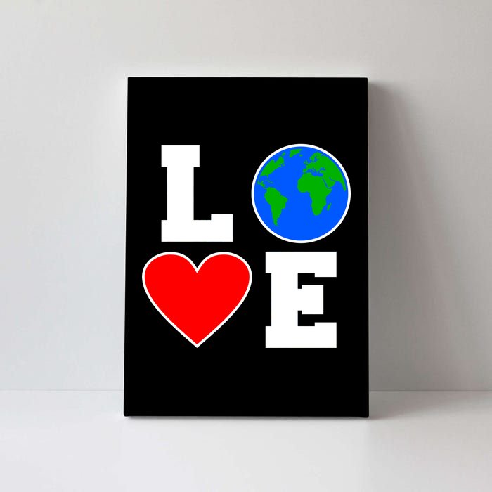 Love Earth Day Globe Heart Science Canvas