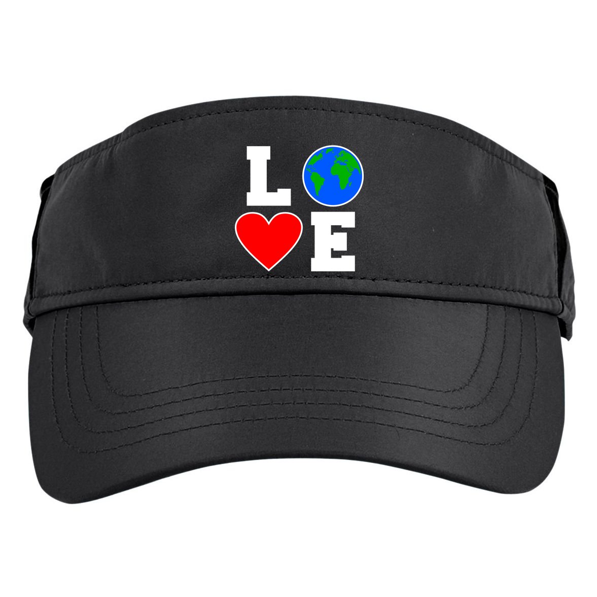Love Earth Day Globe Heart Science Adult Drive Performance Visor