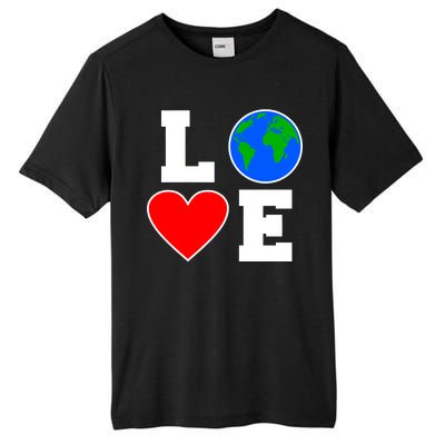 Love Earth Day Globe Heart Science Tall Fusion ChromaSoft Performance T-Shirt