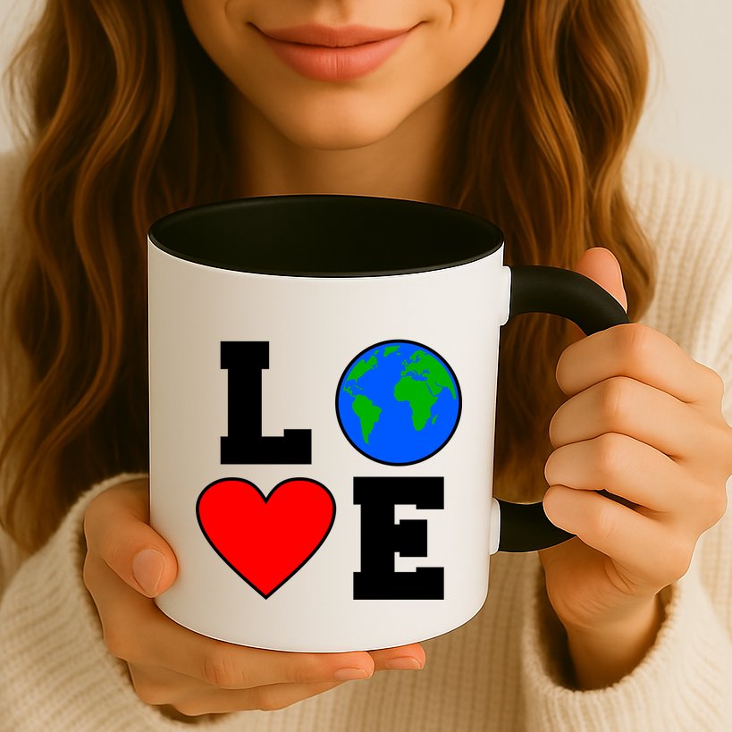Love Earth Day Globe Heart Science Mug