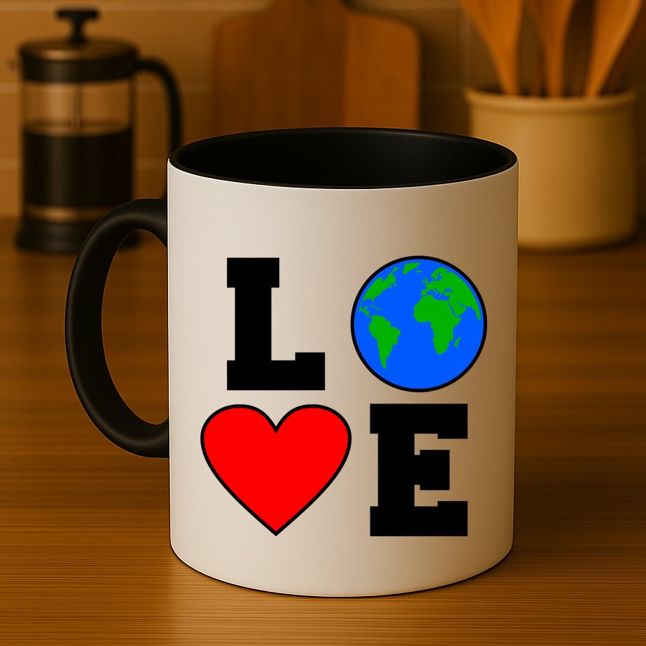Love Earth Day Globe Heart Science Mug